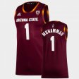 #1 Luther Muhammad College Basketball Arizona State Men Maroon Jersey 406626-313