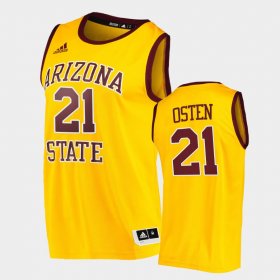 #21 Chris Osten College Basketball Arizona State Player Mens Gold Jersey 300875-292