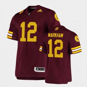 #12 Kejuan Markham Premier Arizona State Sun Devils Football Mens Maroon Jersey 120622-571